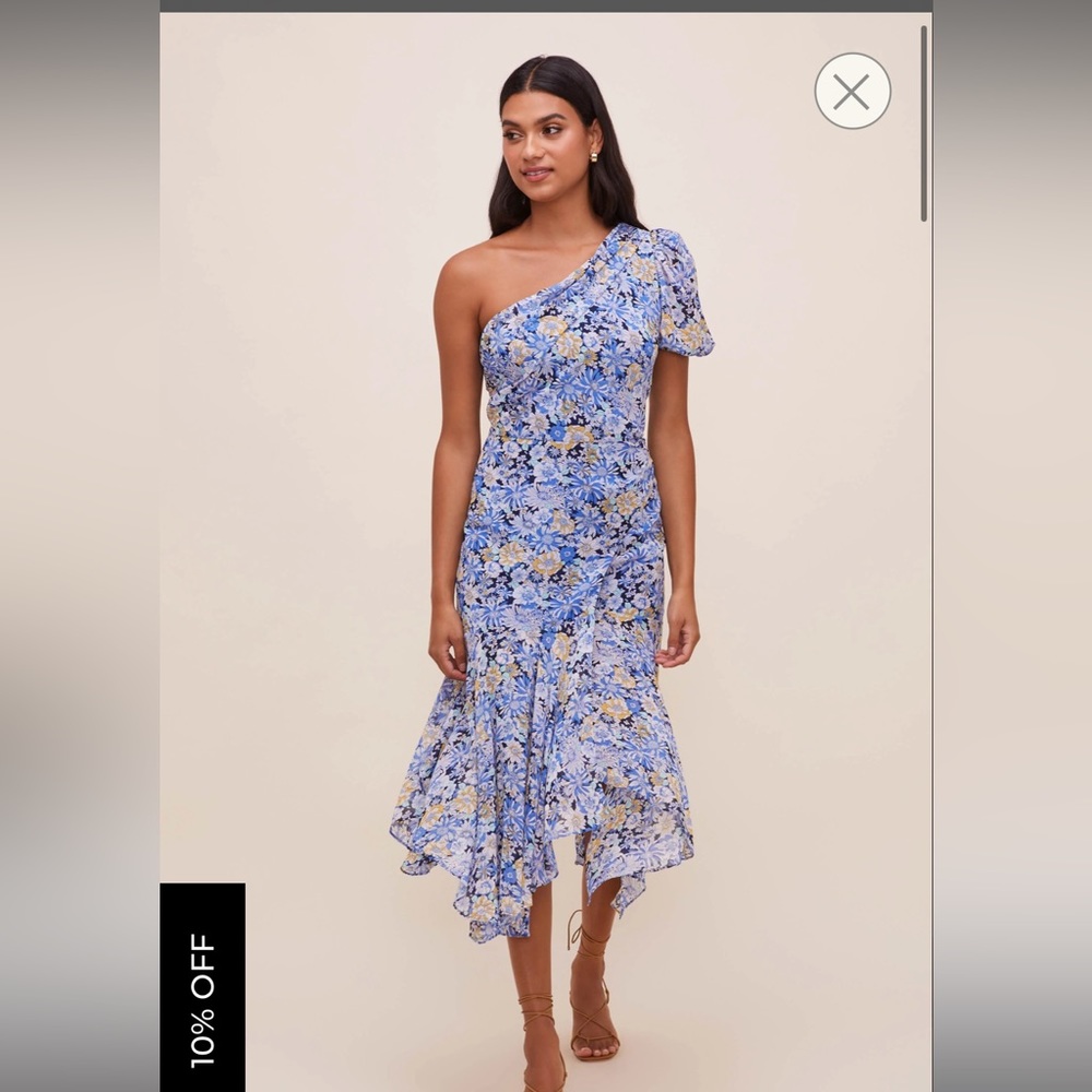 ASTR The Label SANTORINI FLORAL ONE SHOULDER DRESS